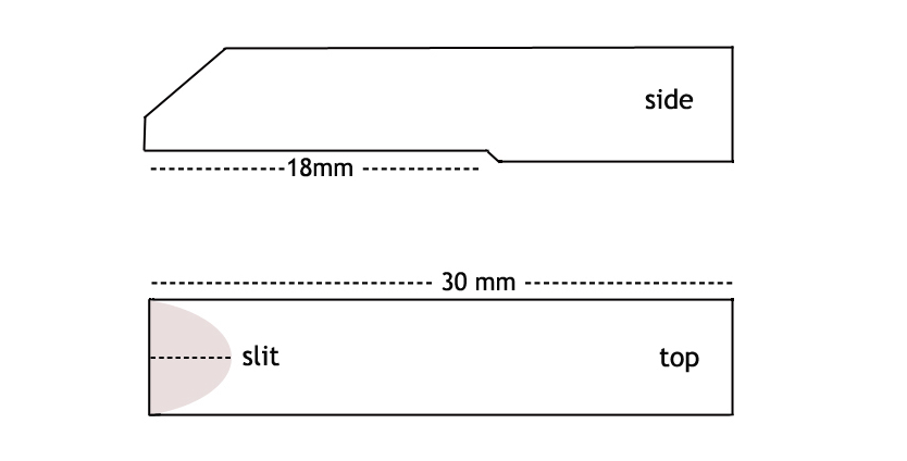 diagram of how to cut a foam cylinder for the Gurgle Pop Minnow